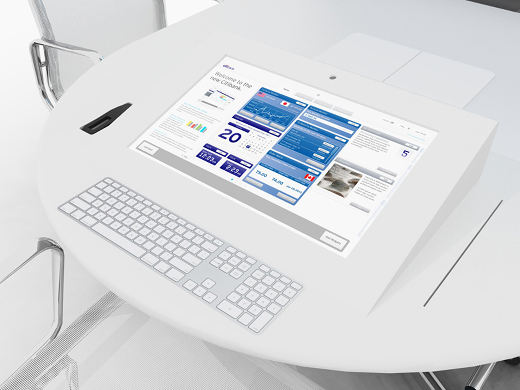 Citibank workstation touch screen interface